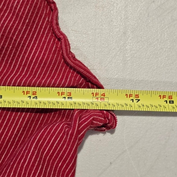 Max Studio Red White Striped Smocked Tiered Ruffle Coastal Mini Sun Dress Jr. XL - Picture 4 of 9